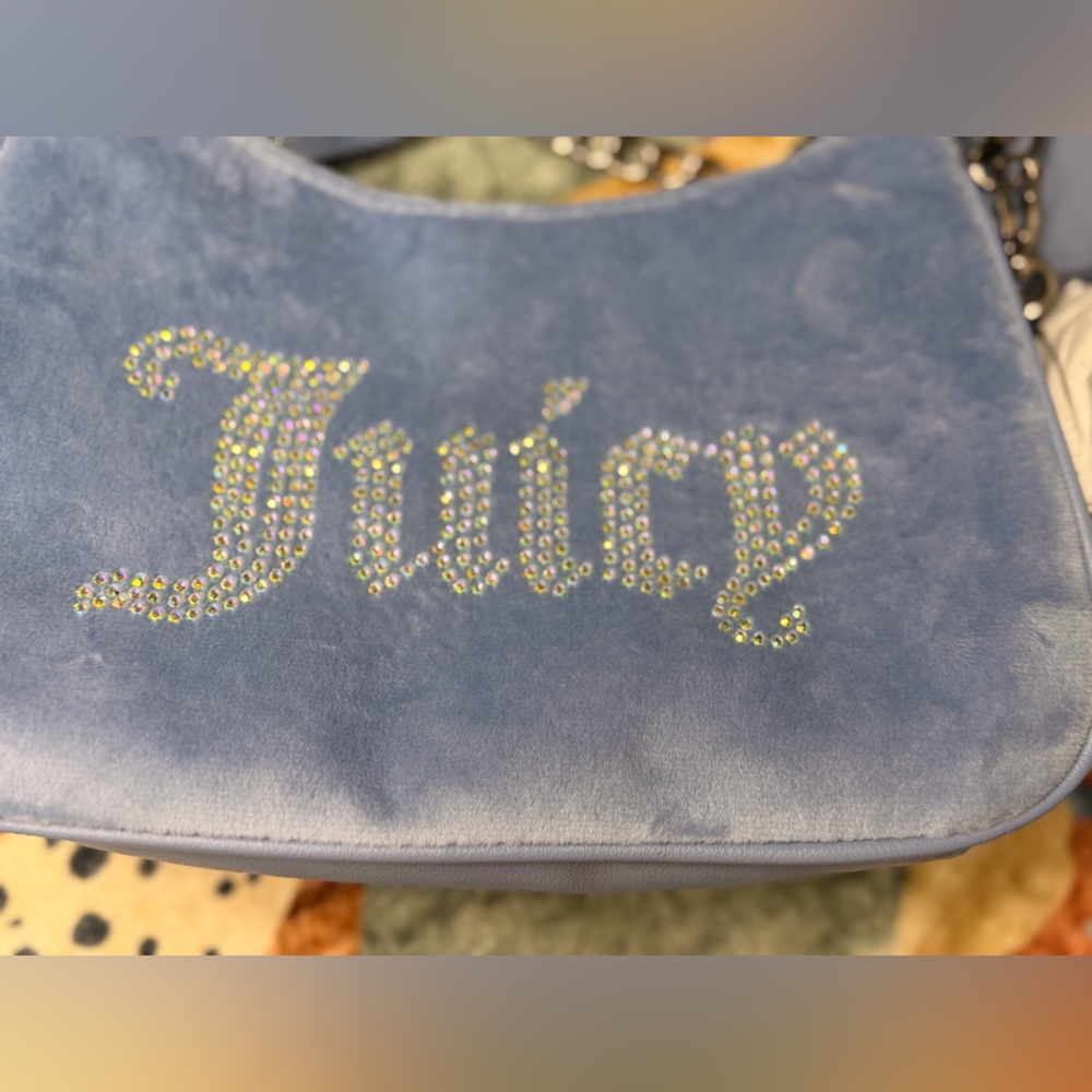 Juicy Couture Light Blue Shoulder Bag with Chain and Coin Purse - Picture 7 of 8